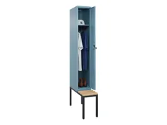 locker met bank,HxBxD 2120x300x815mm,1vak,vak B 300mm,draaigrendel