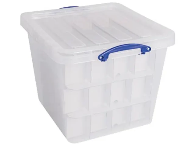 Boîte de rangement Really Useful Box avec insert 60 litres transparen