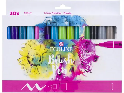 Ecoline Brush pen etui van 30 stuks set Primaire