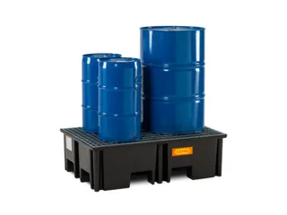 PE-opvangbak,v. 2x200l vat,opvangvol. 220l,HxBxD 360x1230x830mm - 4