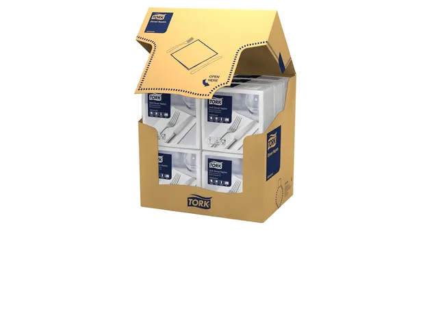 Servetten Tork 477579 Soft dinner 3-laags 39x39cm wit 100st.