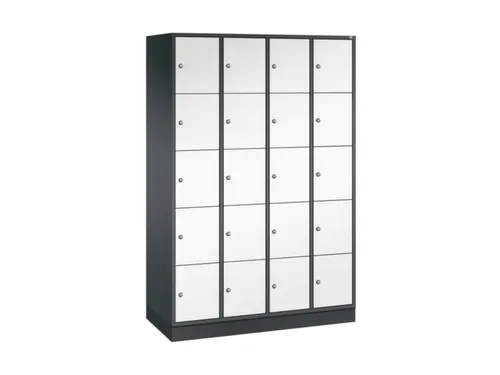 lockerkast,HxBxD 1950x1220x500mm,4x5vakken,cil.-slot,sokkel