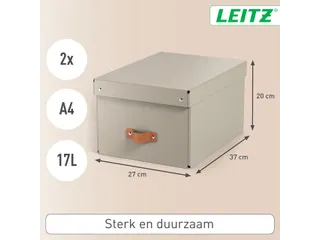 Leitz Puro Opbergdoos met deksel medium 17L set van 2 beige - 11