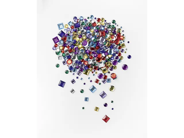 Glitter steentjes Folia 800 stuks diverse kleuren en afmetingen