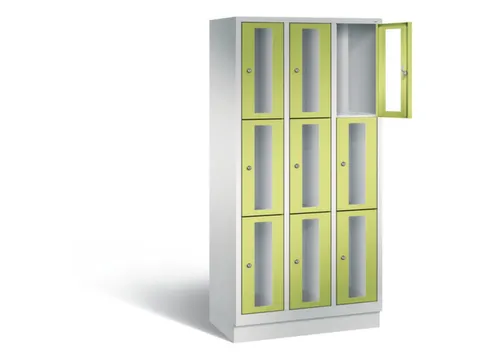 Lockerkast 1800x900x500mm 3x3 vakken Cilinderslot, Sokkel, RDS1108060