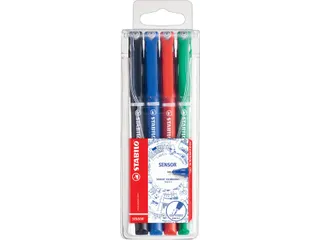Fineliner Stabilo Sensor assorti 0.3mm etui à 4 stuks - 1