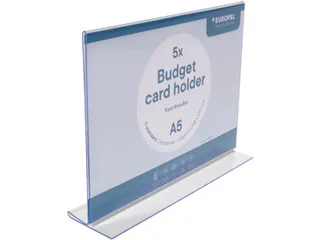 Kaarthouder Budget T-Standaard A5 1,5 Mm Liggend Acryl set van 5 stuks - 1