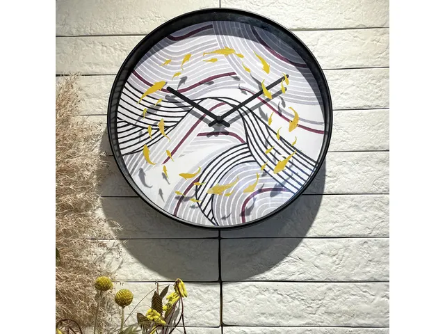 Wandklok Nextime dia 30cm grijs kunststof Koi