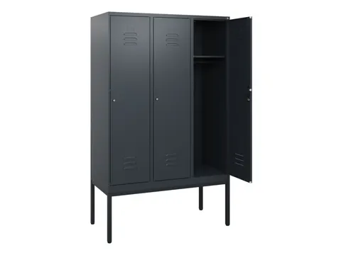 locker,HxBxD 1950x1200x500mm,3vak,vak B 400mm,cil.-slot,voetonderstel