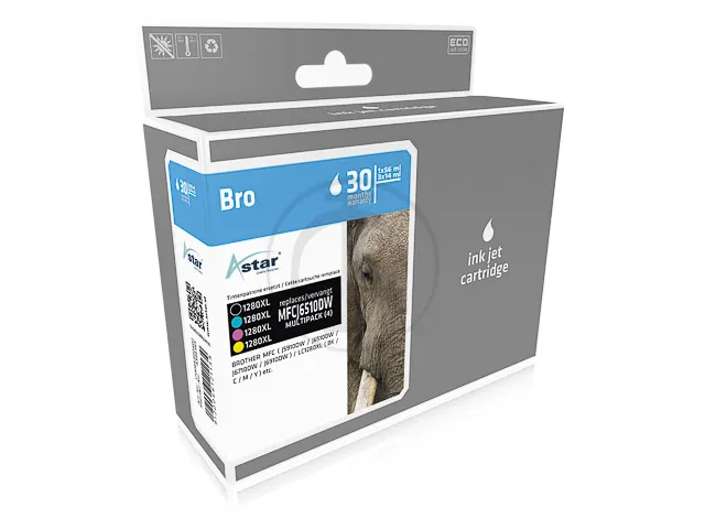 Astar Brother LC1280VALBPDR MFCJ Inkt CMYK Rebuilt set van 4