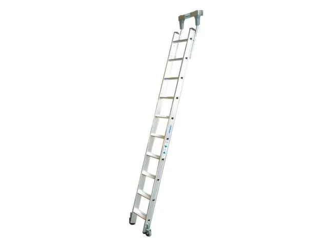 verrijdbare stellingladder,balk L 2,7m,v. H tot 2,83m,10,treden