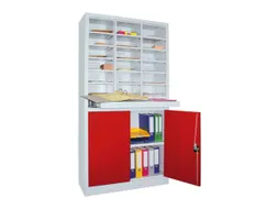 Postsorteerkast Met Deuren 1950x1000x400mm 3x6 Ral7035 Front Ral3000