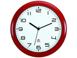 De Alba HORNEW wandklok met stille werking 30cm. Rood