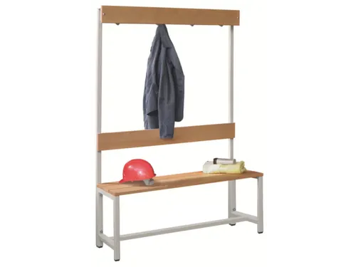 Omkleedbank LxB 1000x400mm Houten Latten Haken Enkelzijdig RAL3000