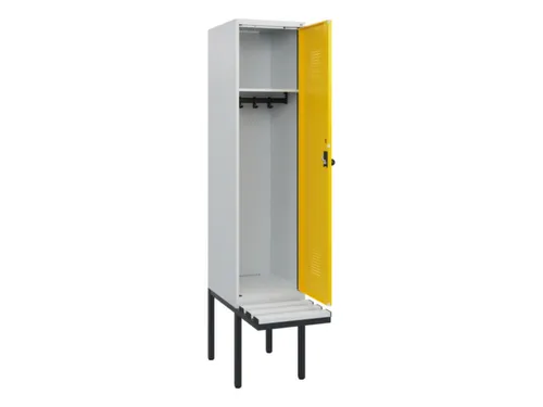 locker met bank,HxBxD 1950x400x815mm,1vak,vak B 400mm,draaigrendel