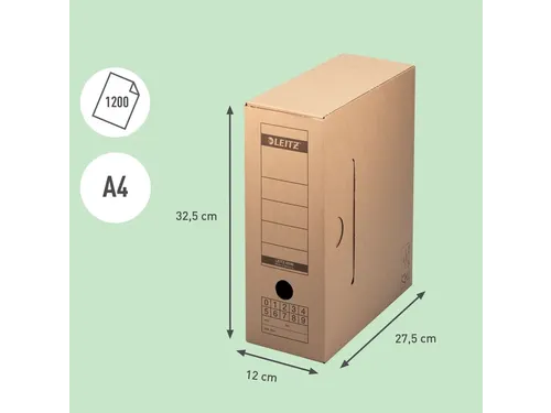 Archiefdoos Leitz 6086 Premium 120x275x325mm met afsluitklep bruin