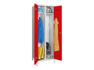 garderobekast,HxBxD 1850x600x500mm,2vak,RAL7035,front RAL3000 - 2