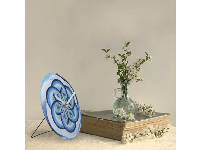 Horloge de Table/Murale 20 cm-Silencieux-Bleu-Verre Trempé-NeXtime Co
