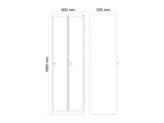 locker,HxBxD 1850x600x500mm,2vak,vak B 300mm,cil.-slot,staand op vloer - 4