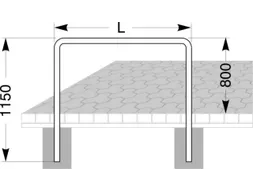 Fietsbeugel H (boven De Grond) X L 800x1000mm Ø 48mm Om Te Betonneren
