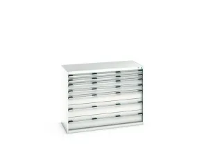 ladekast HxBxD 1000x1300x650mm 7laden romp RAL7035 front RAL7035 - 7