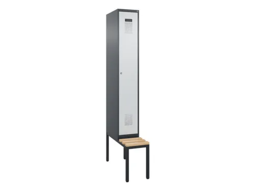 locker met bank,voor scheiding van kleding,HxBxD 2120x300x815mm,1vak