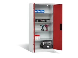 acculaadkast 1950x930x500mm 5stekkerdozen 230V cil.-slot front RAL3003 - 3