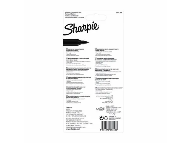 Feutre Sharpie ogive Fin assorti blister 4 pièces