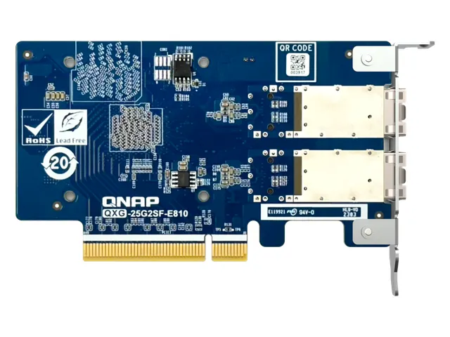 QNAP QXG-25G2SF-E810, Intern, Bedraad, PCI Express, Fiber, 25000 Mbit/
