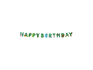Letterslinger Happy Birthday Jungle Groen 2,5 meter - 1