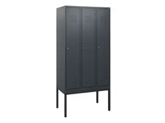 locker,HxBxD 1950x900x500mm,3vak,vak B 300mm,cil.-slot,voetonderstel