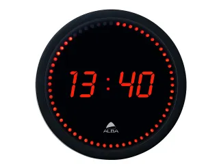 LED Horled moderne digitale zwarte wandklok 30 cm. - 1