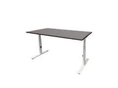 Bureau Linesto Plus Hoogte instelbaar 180x80cm Logan eik T-poot Wit