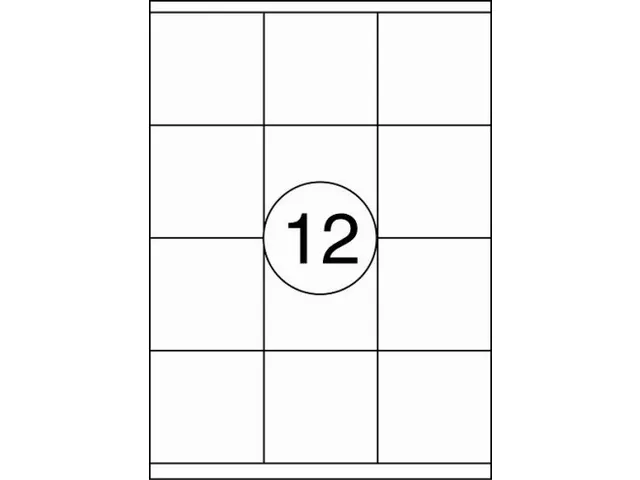Etiket Rillstab 70x70mm Wit