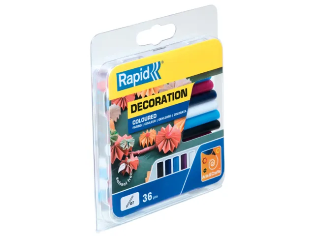 Bâton de colle Rapid 7mm 5 couleurs assorti 36 pièces