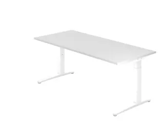 In hoogte verstelbaar bureau,HxBxD 680-850x1800x800mm,blad wit - 1