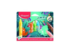 Waskrijt Maped Jungle Fever Jumbo set à 12 kleuren