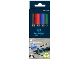 Permanent marker Schneider Maxx 130 rond 1-3mm assorti 4 stuks