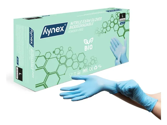 Handschoen Hynex nitril Maat L blauw 3.5gr 100 stuks