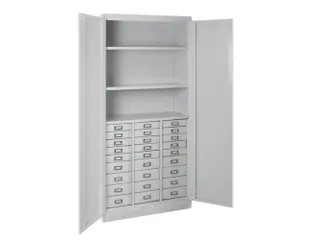 ladekast,HxBxD 1790x800x410mm,27lade(n),cilinderslot,romp RAL7035 - 1