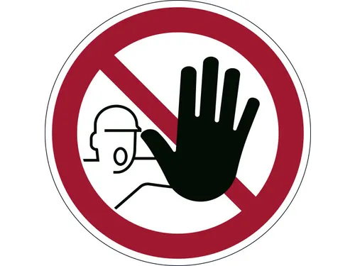 Vloermarkeringssticker Rood Wit Verboden Toegang 430mm