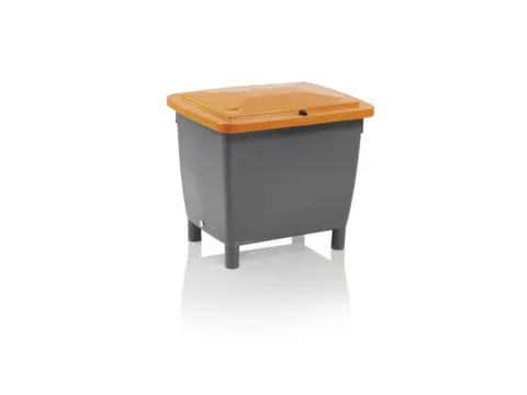 Zoutbak 210l 775x 790x 605mm Hdpe Grijs Deksel Oranje