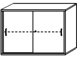 Schuifdeurkast 770X1000X430Mm Romp Noten Decor Front Onyxgrijs