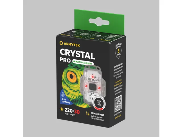 Armytek Crystal Pro Blue Compacte multi zaklamp 7 in 1 wit/rood licht