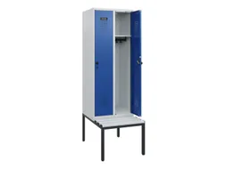 locker met bank,HxBxD 1950x600x815mm,2vak,vak B 300mm,draaigrendel