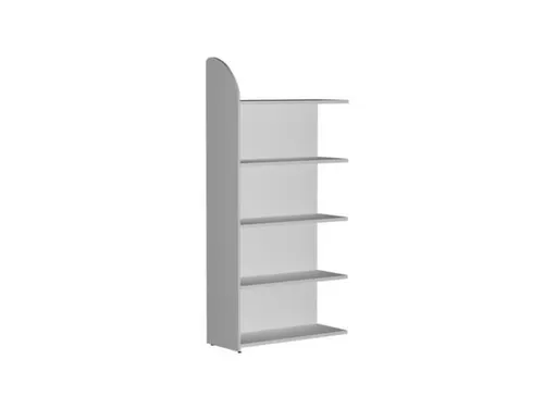 Basisveld 1900x800x325mm 5legborden 1 Zijpaneel Achterwand Lichtgrijs