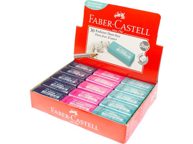 gum Faber-Castell stofvrij Trend mini display a 30 stuks | FaberCastellShop.nl