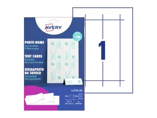 Tafelnaambord Avery L4796-20 210x60mm wit 20 stuks - 1