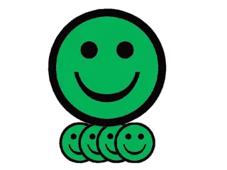 Magneet smiley 75mm emotie blij groen 5 stuks - 1