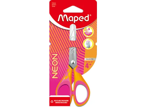 Kinderschaar Maped Pulse Soft Neon 13cm assorti op blister